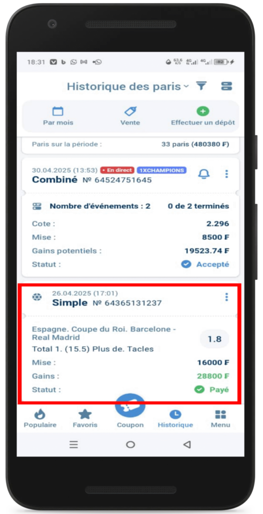 verifier coupon 1xbet