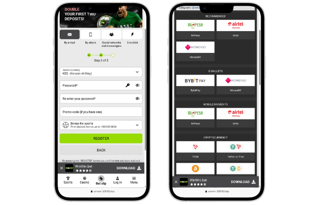 WinWinBet Apk inscription