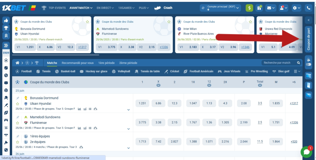 verifier coupon 1xbet gratuit